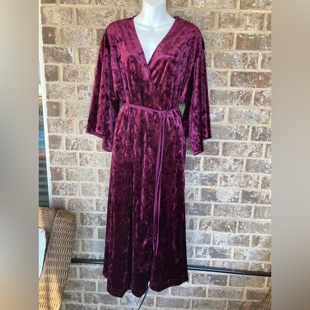 H by Halston Red Velvet duster or Dress Size L/XL
